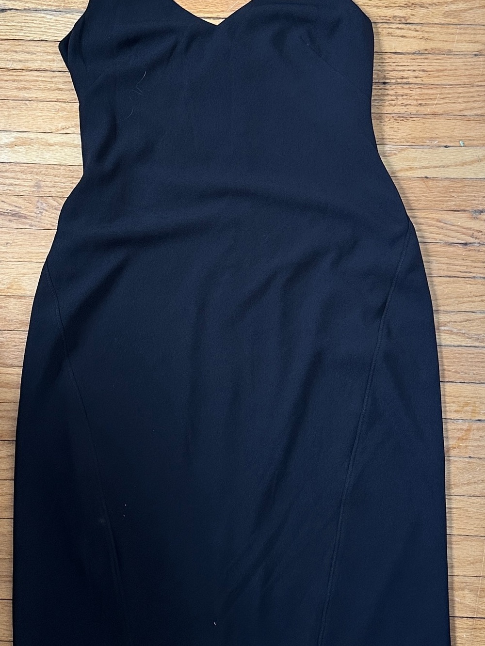 Rachel Roy Black V-Neck Bodycon Midi Dress Size 12 NWT